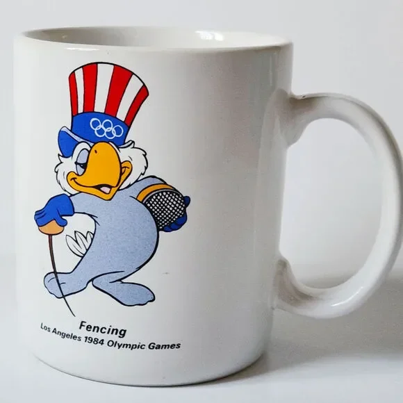 Vintage 80s Sam the Eagle Fencing Mug – 1984 Los Angeles Olympic Games - Picture 3 of 10